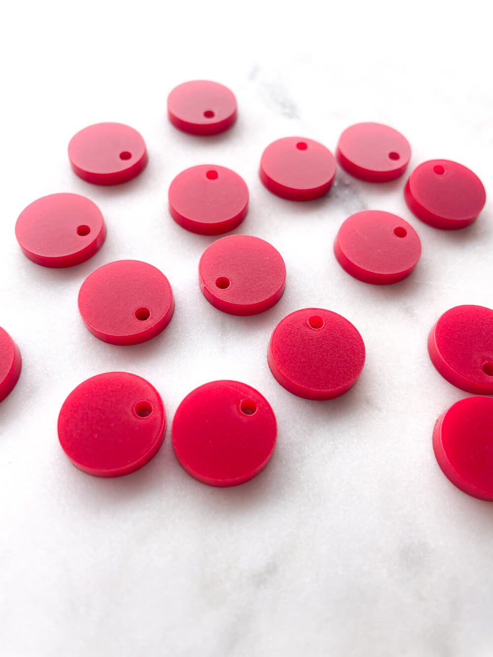 15mm Red Circle Toppers/Studs