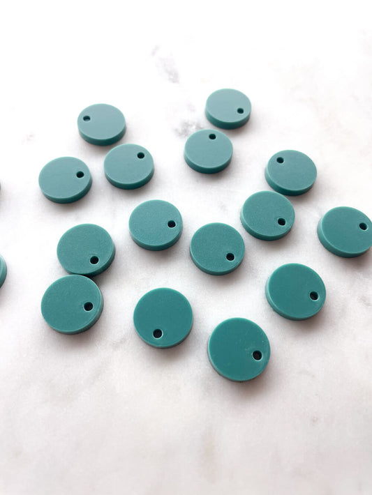15mm Forest Green Circle Toppers/Studs