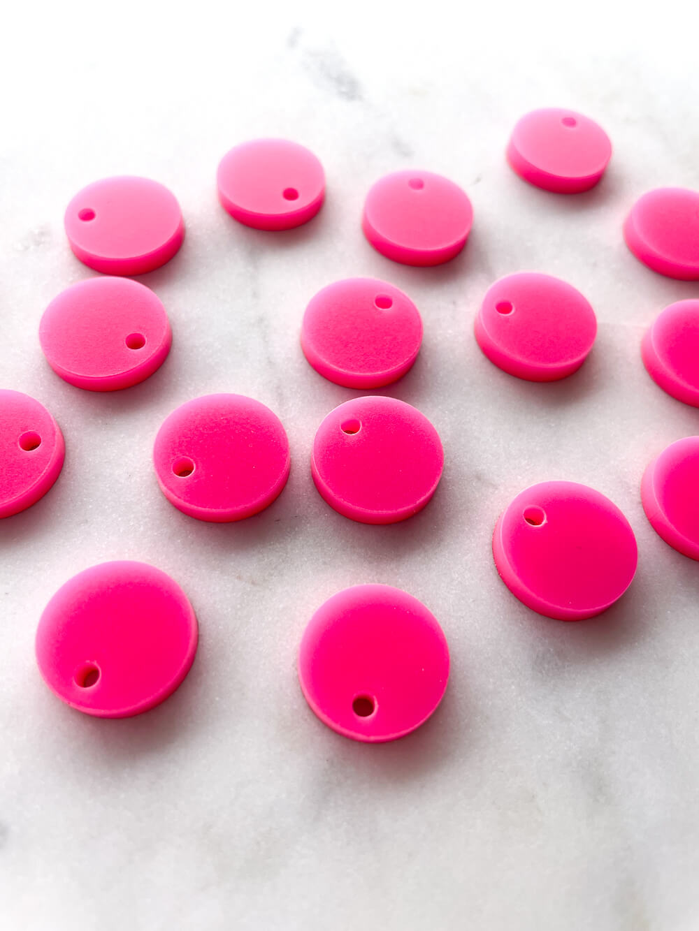 15mm Hot Pink Circle Toppers/Studs