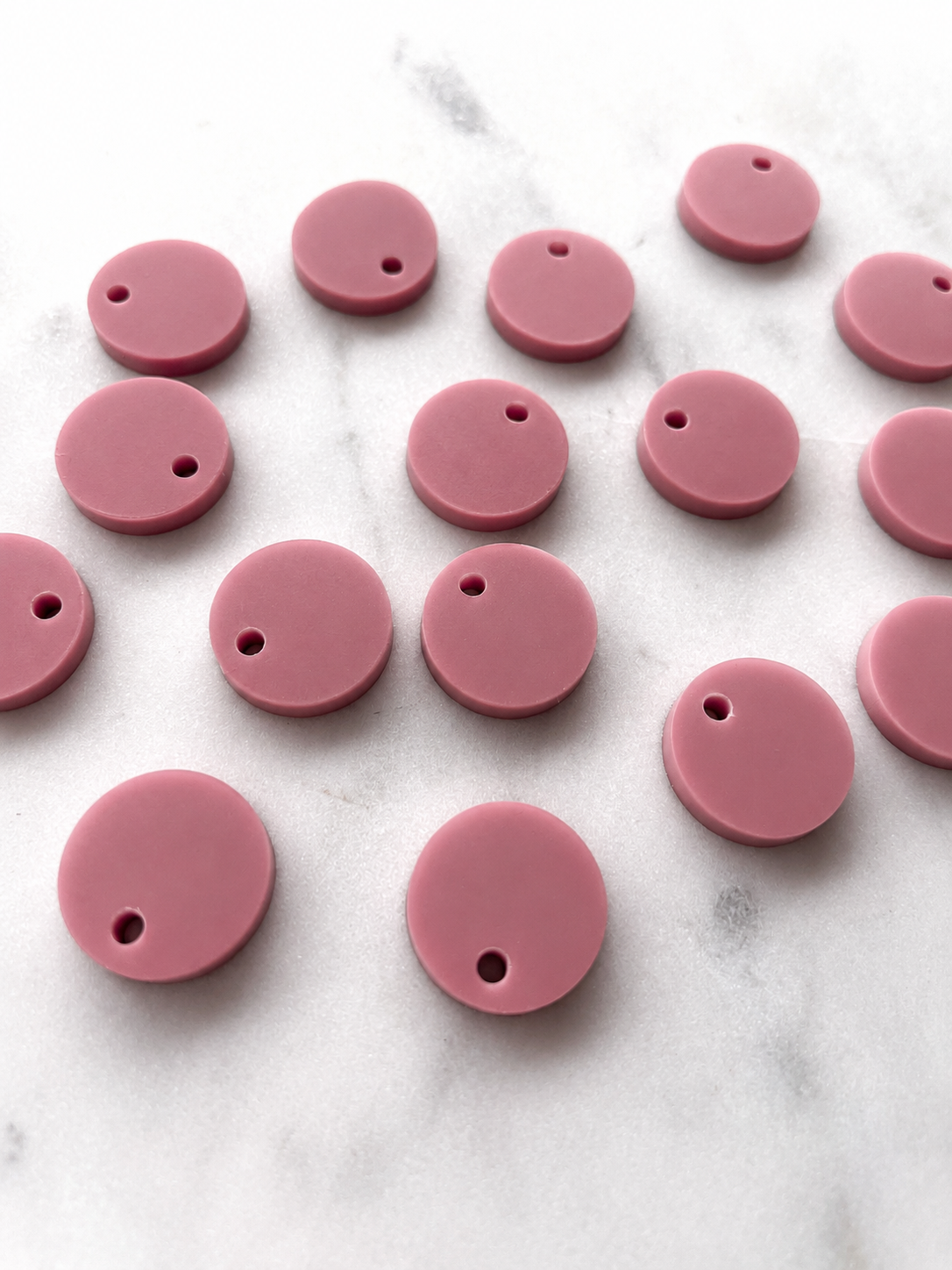 12.5mm or 15mm Dusty Pink Circle Toppers/Studs- Various Pack Sizes