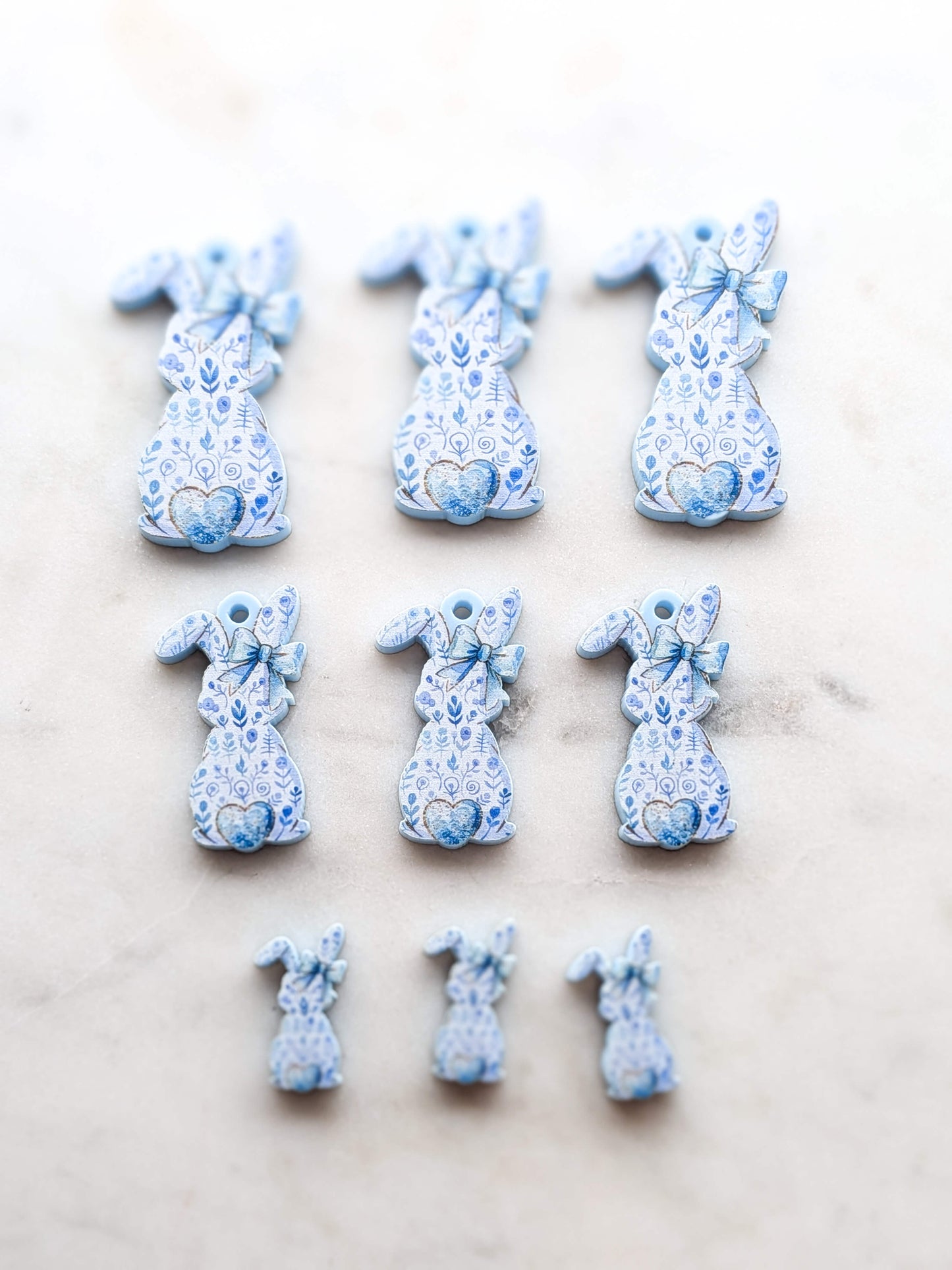 Easter Bunny Bums 5 printed on Pastel Blue Acrylic