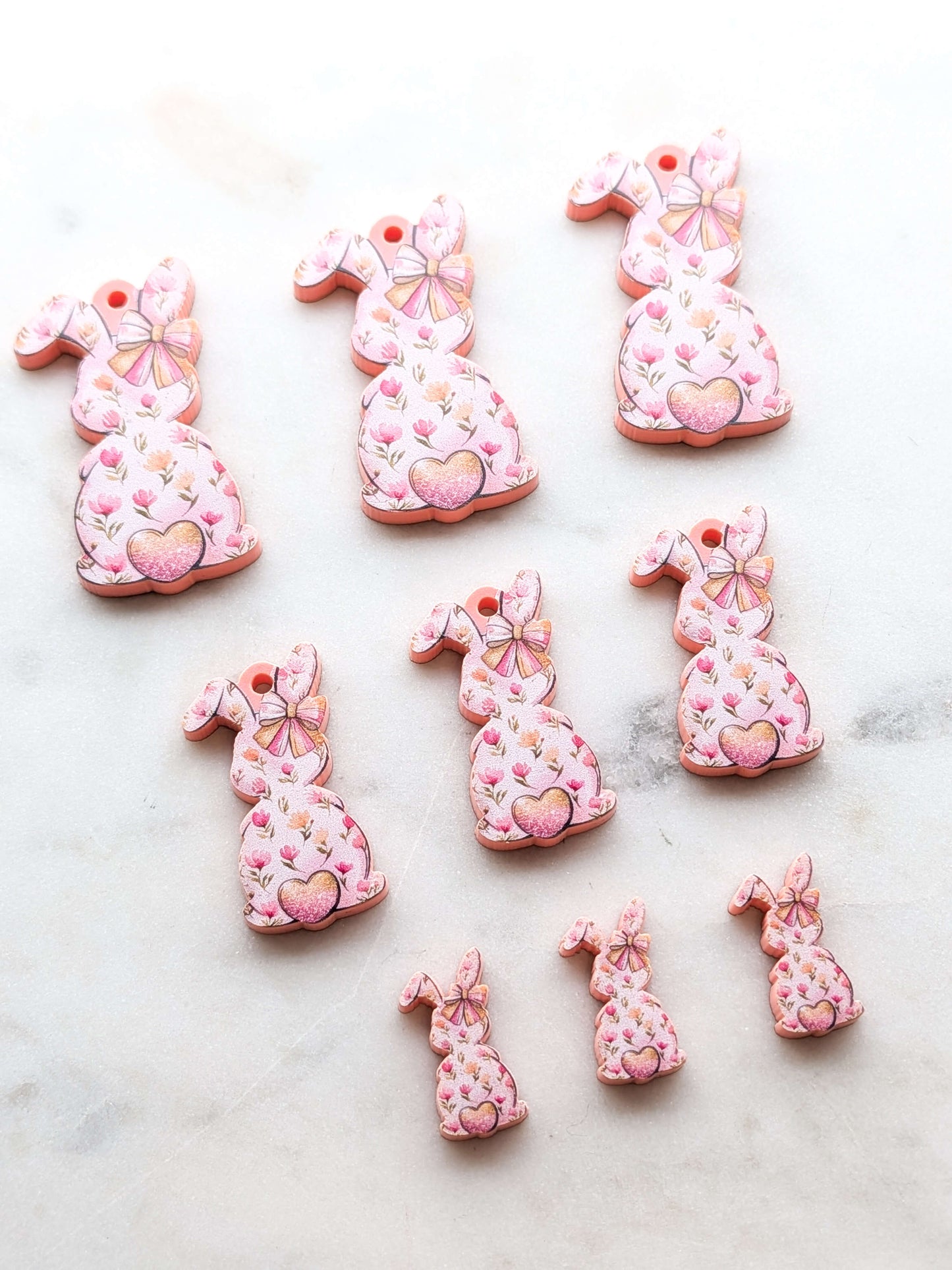 Easter Bunny Bums 4 printed on Salmon Acrylic