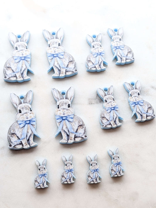 Easter Bunny 10 printed on Pastel Blue Acrylic