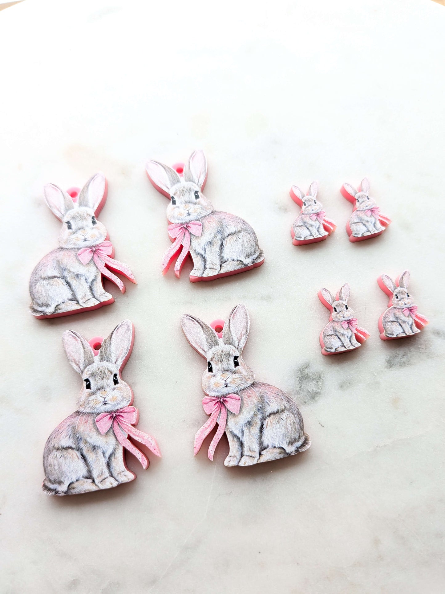Easter Bunny 6 printed on Pink Acrylic