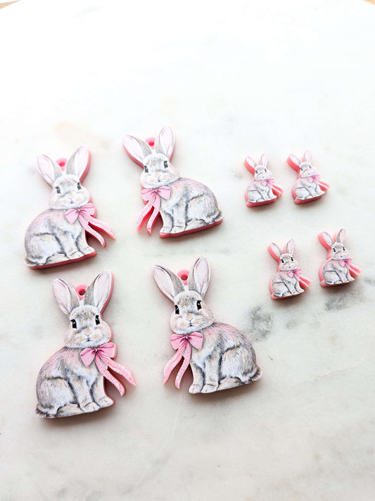 Easter Bunny 6 printed on Pink Acrylic