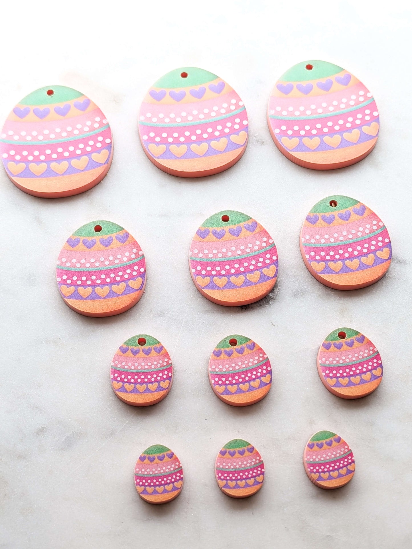 Easter Eggs 16 printed on Salmon Acrylic