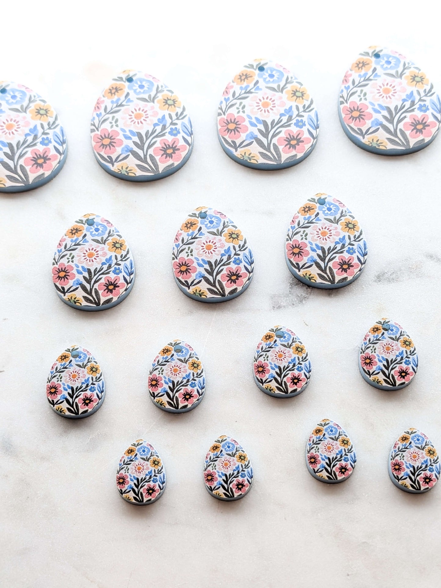 Easter Eggs 18 printed on Muted Blue Acrylic