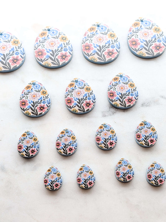 Easter Eggs 18 printed on Muted Blue Acrylic