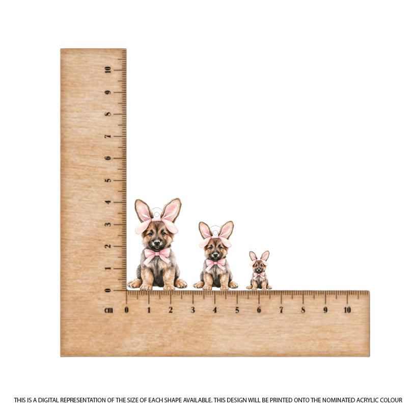 Easter Puppy German Shepard printed on White Acrylic