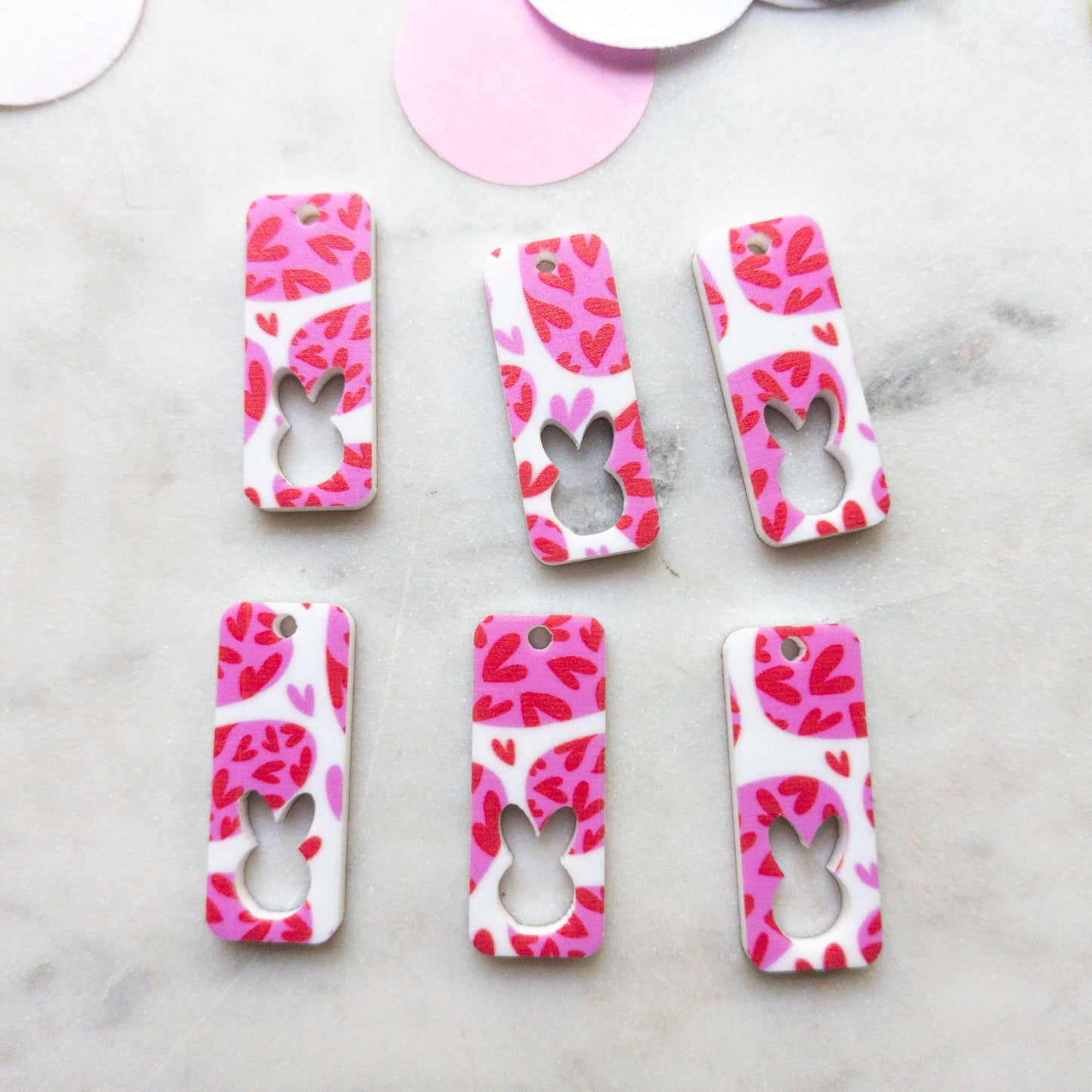 30mm - Easter 3 Shape - 1 Hole - White Acrylic - Easter - 31