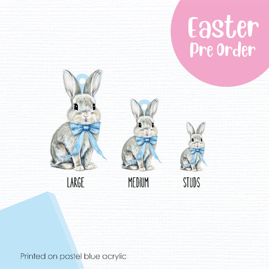 Easter Bunny 10 printed on Pastel Blue Acrylic