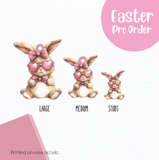 Easter Bunny 12 printed on Rose Acrylic