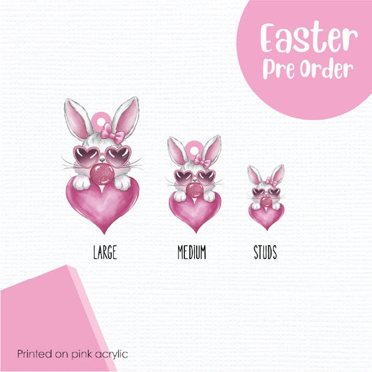 Easter Bunny 15 printed on Pink Acrylic