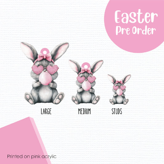 Easter Bunny 3 printed on Pink Acrylic
