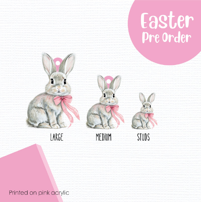 Easter Bunny 6 printed on Pink Acrylic