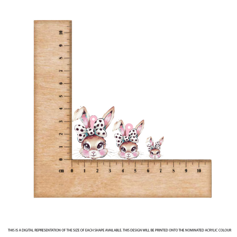 Easter Bunny 7 printed on Pastel Pink Acrylic