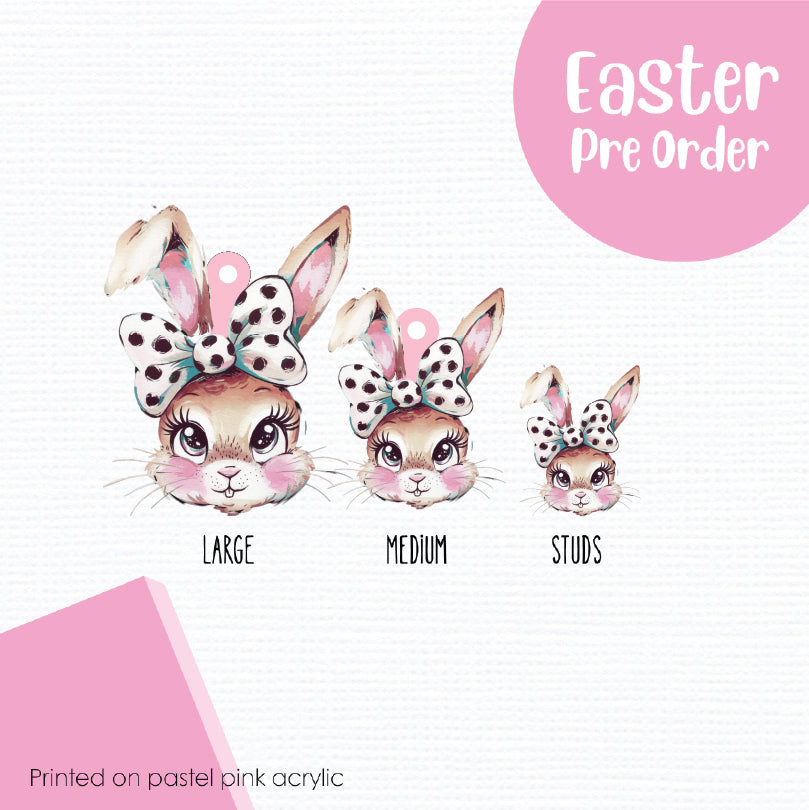 Easter Bunny 7 printed on Pastel Pink Acrylic