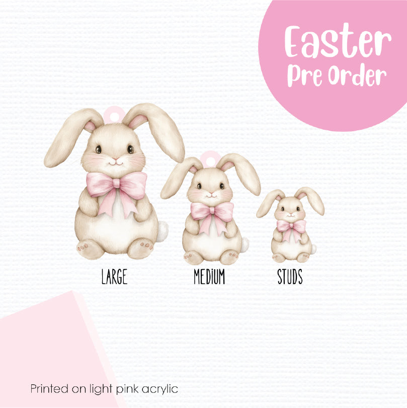 Easter Bunny 9 printed on Light Pink Acrylic