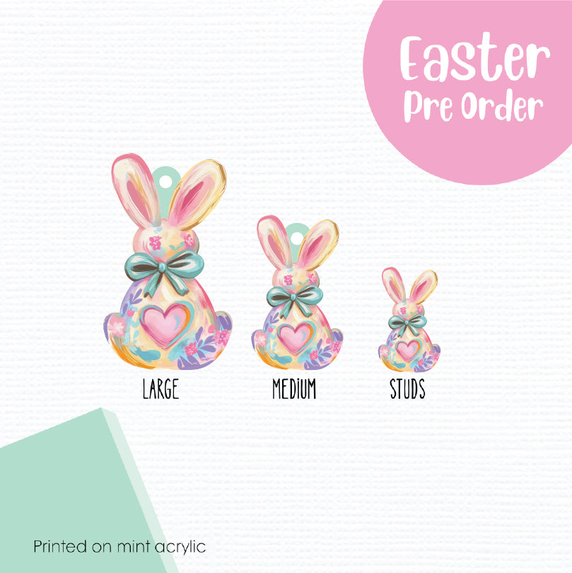 Easter Bunny Bums 3 printed on Mint Acrylic
