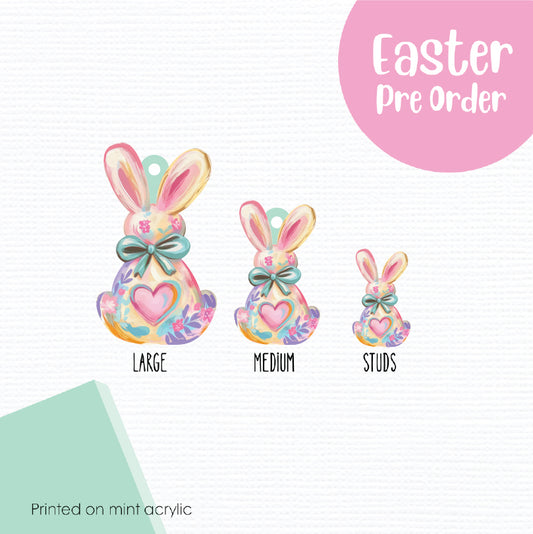 Easter Bunny Bums 3 printed on Mint Acrylic