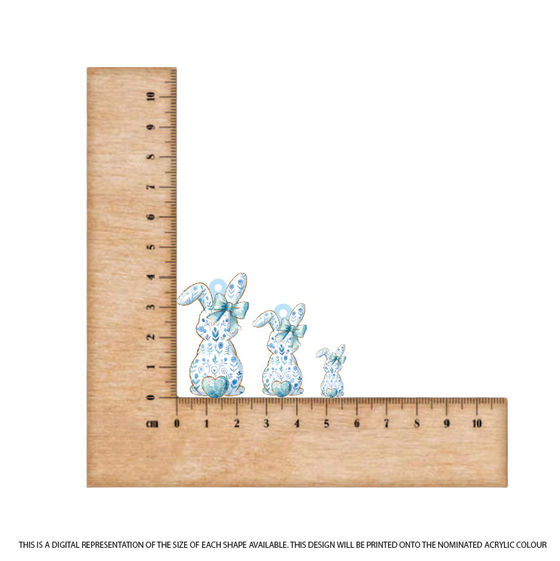 Easter Bunny Bums 5 printed on Pastel Blue Acrylic