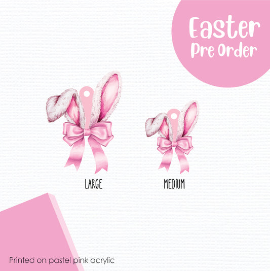 Easter Bunny Ears 1 printed on Pastel Pink Acrylic