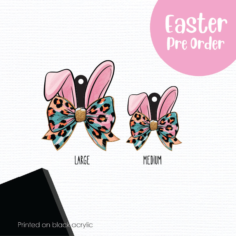 Easter Bunny Ears 3 printed on Black Acrylic