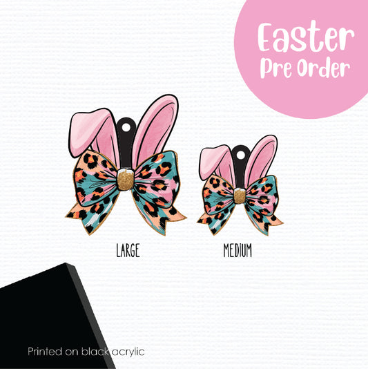 Easter Bunny Ears 3 printed on Black Acrylic