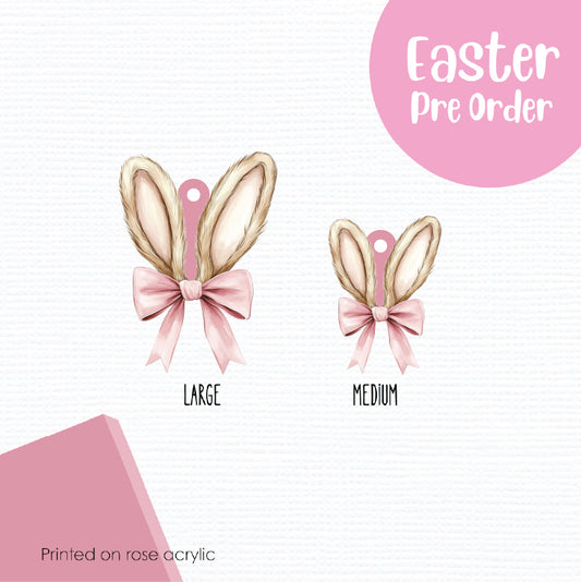 Easter Bunny Ears 5 printed on Rose Acrylic
