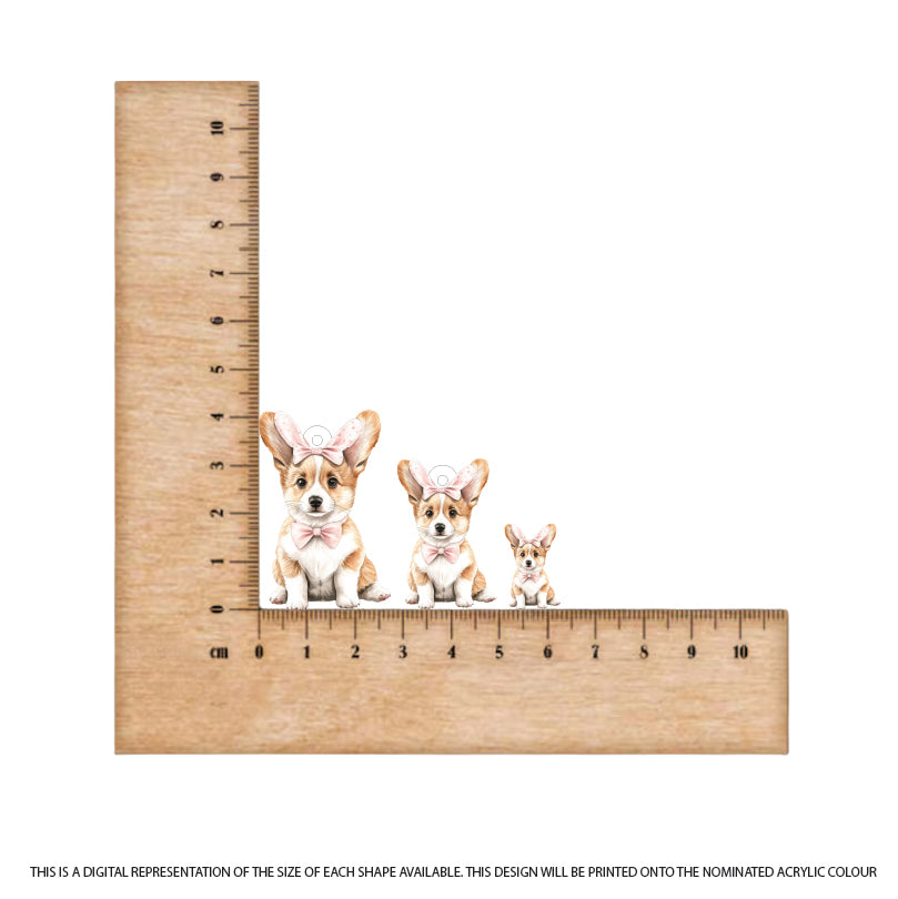 Easter Puppy Corgi printed on White Acrylic