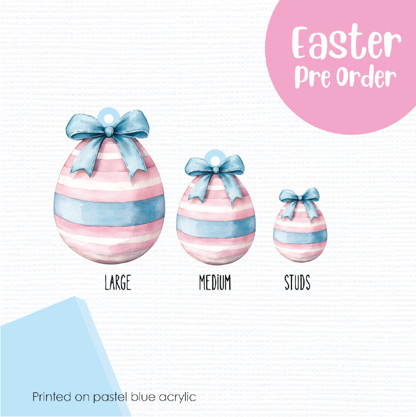 Easter Eggs 10 printed on Pastel Blue Acrylic