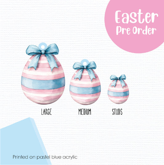 Easter Eggs 10 printed on Pastel Blue Acrylic