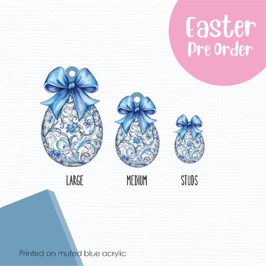 Easter Eggs 11 printed on Muted Blue Acrylic