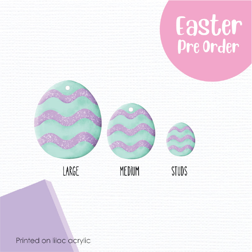 Easter Eggs 14 printed on Lilac Acrylic