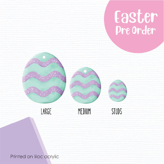 Easter Eggs 14 printed on Lilac Acrylic