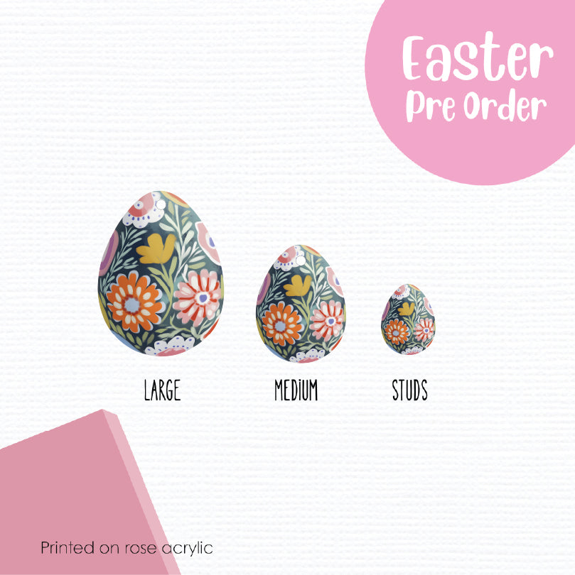 Easter Eggs 15 printed on Rose Acrylic