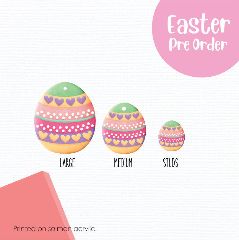 Easter Eggs 16 printed on Salmon Acrylic