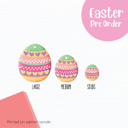 Easter Eggs 16 printed on Salmon Acrylic