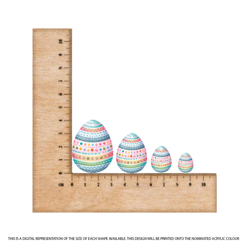 Easter Eggs 17 printed on Pastel Blue Acrylic