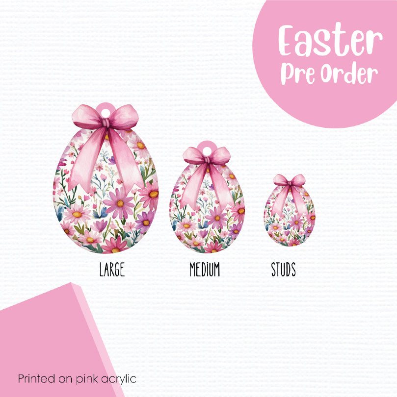 Easter Eggs 2 printed on Pink Acrylic