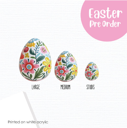 Easter Eggs 20 printed on White Acrylic
