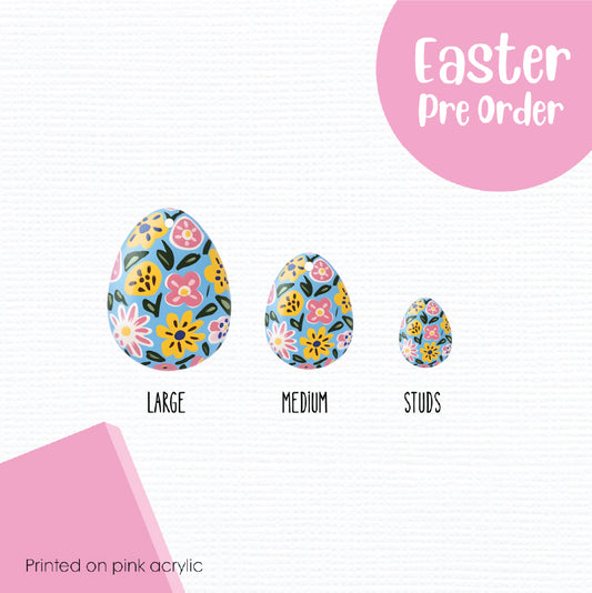 Easter Eggs 21 printed on Pink Acrylic