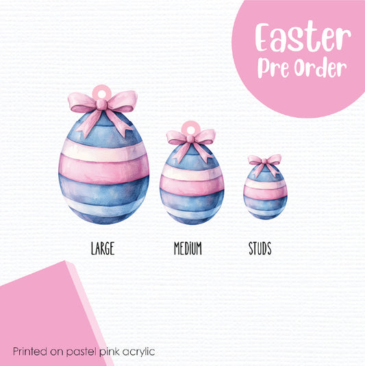 Easter Eggs 4 printed on Pastel Pink Acrylic