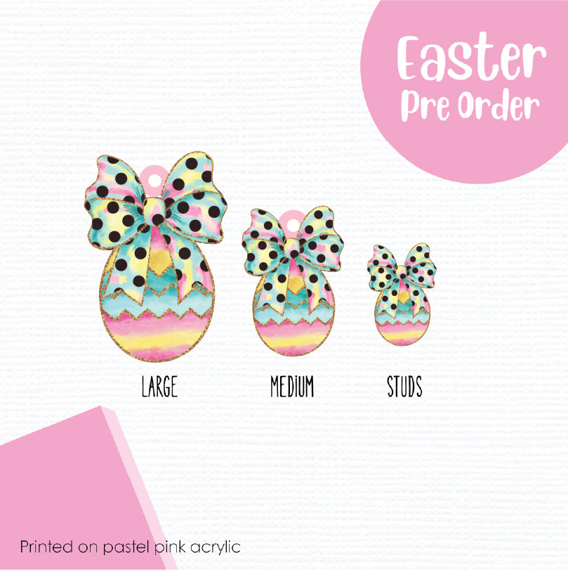 Easter Eggs 6 printed on Pastel Pink Acrylic