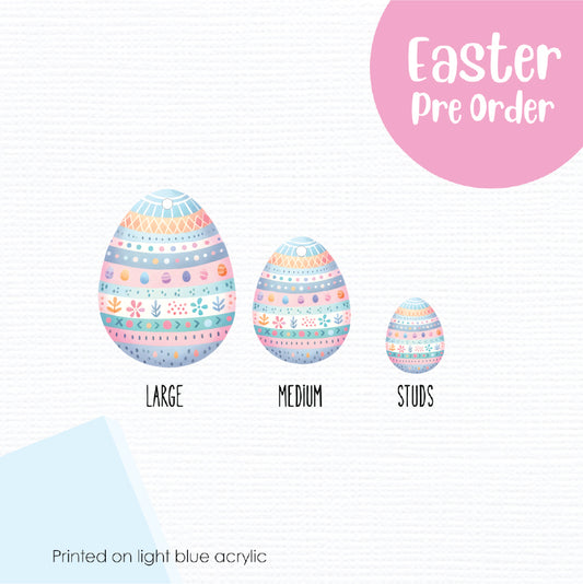 Easter Eggs 9 printed on Light Blue Acrylic