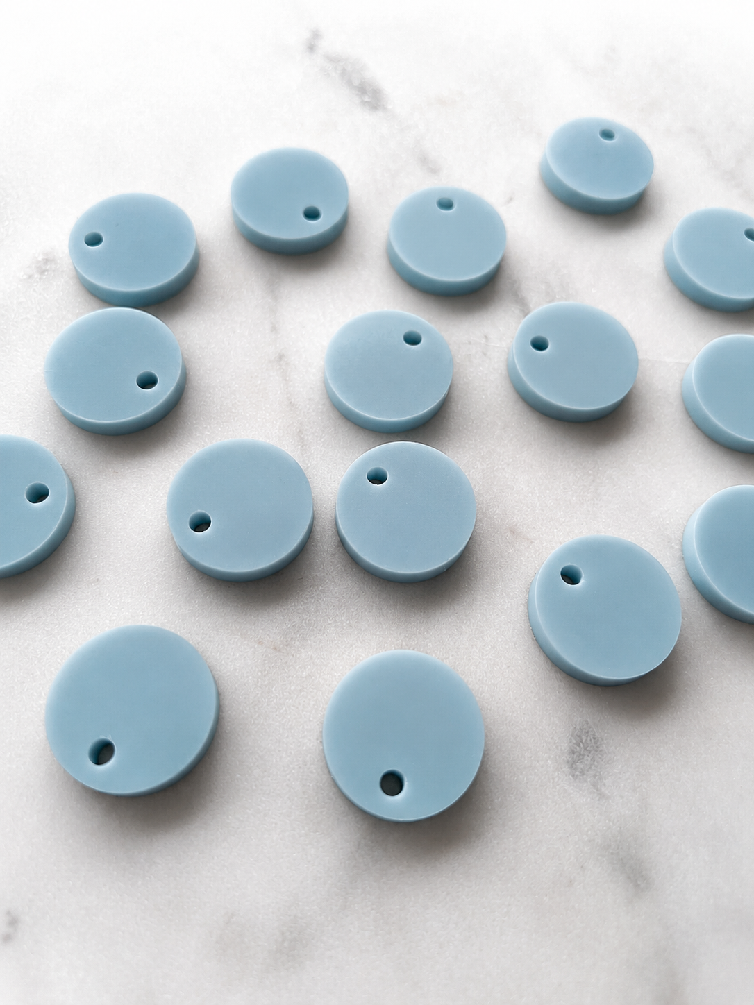 12.5mm or 15mm Eggshell Blue Circle Toppers/Studs- Various Pack Sizes