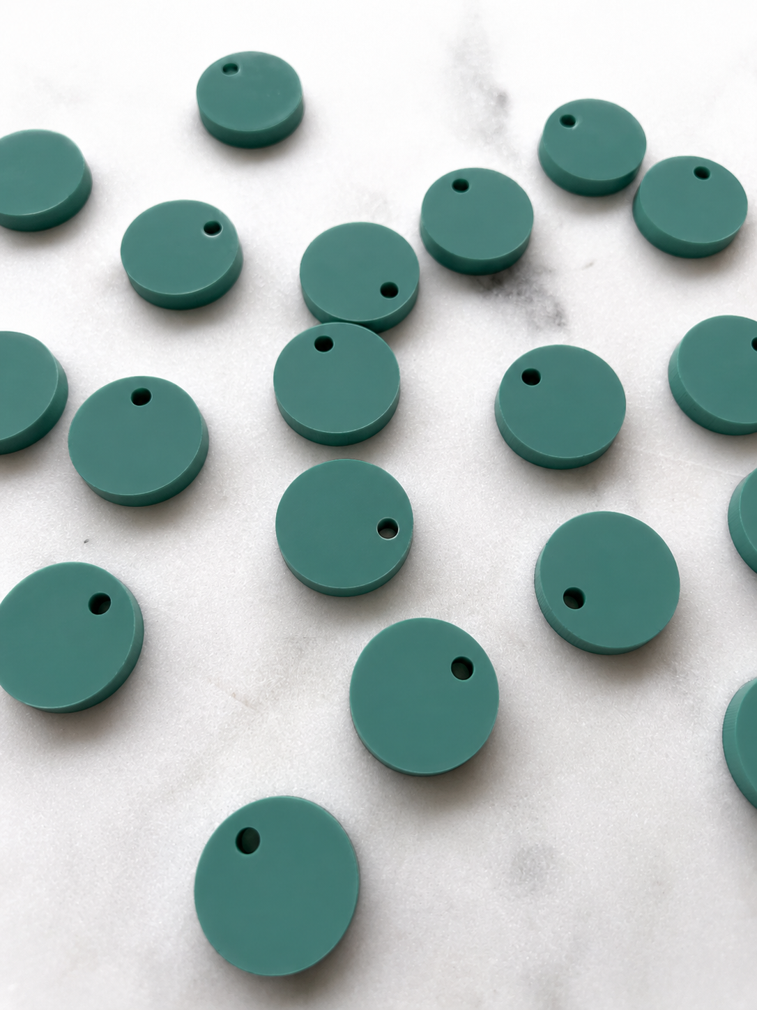 12.5mm or 15mm Emerald Circle Toppers/Studs- Various Pack Sizes