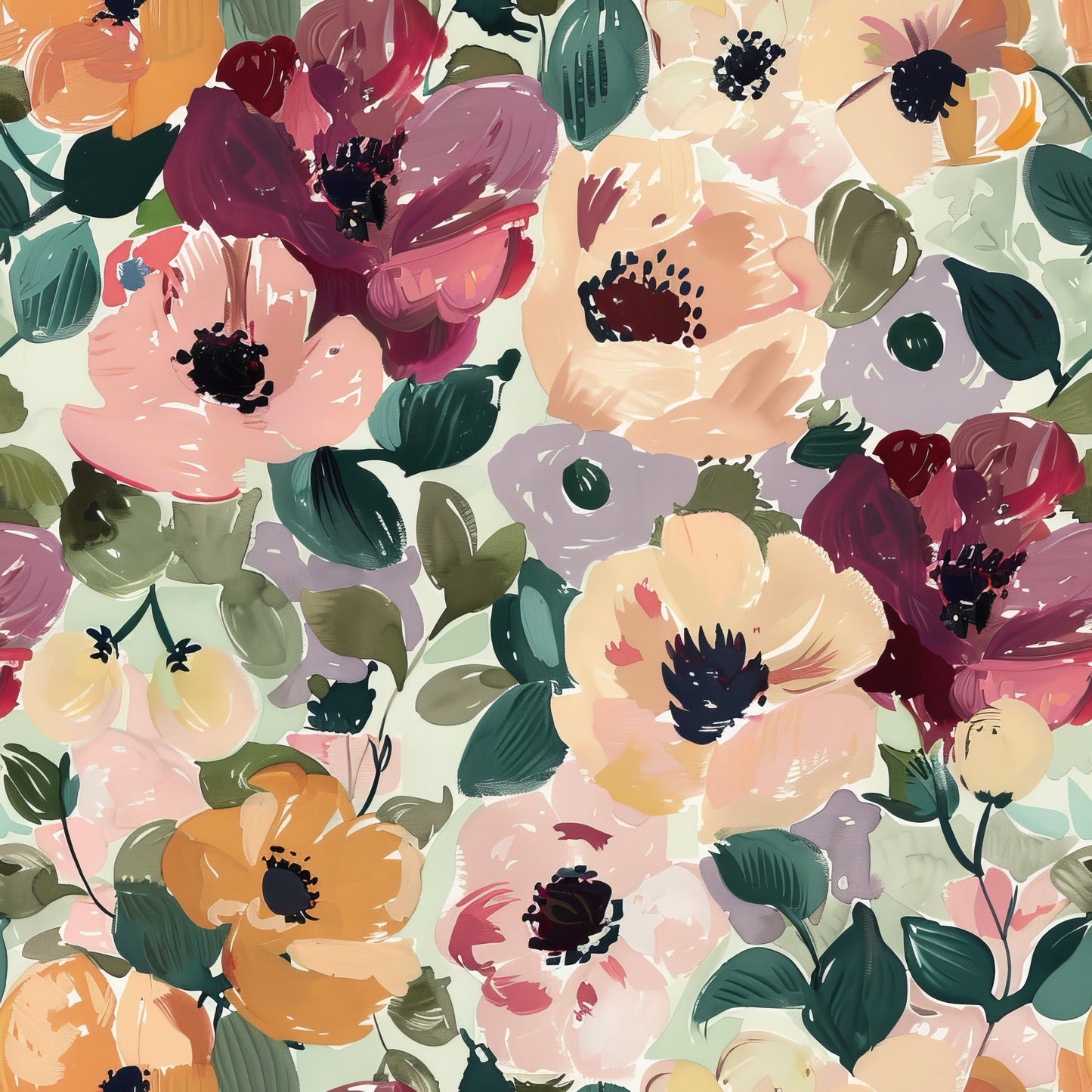 Wood - Boho Shape -  Transparent print - Floral Garden - 51