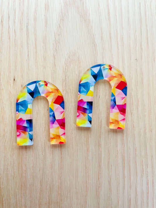 Large Horseshoe - Clear Acrylic - Watercolour - 23