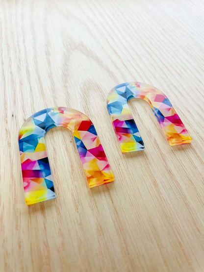 Large Horseshoe - Clear Acrylic - Watercolour - 23